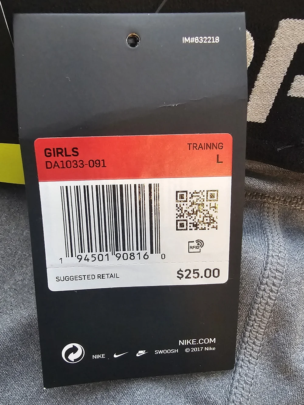 NWT Nike Girl's Pro Dri-FIT Gray Shorts - Large